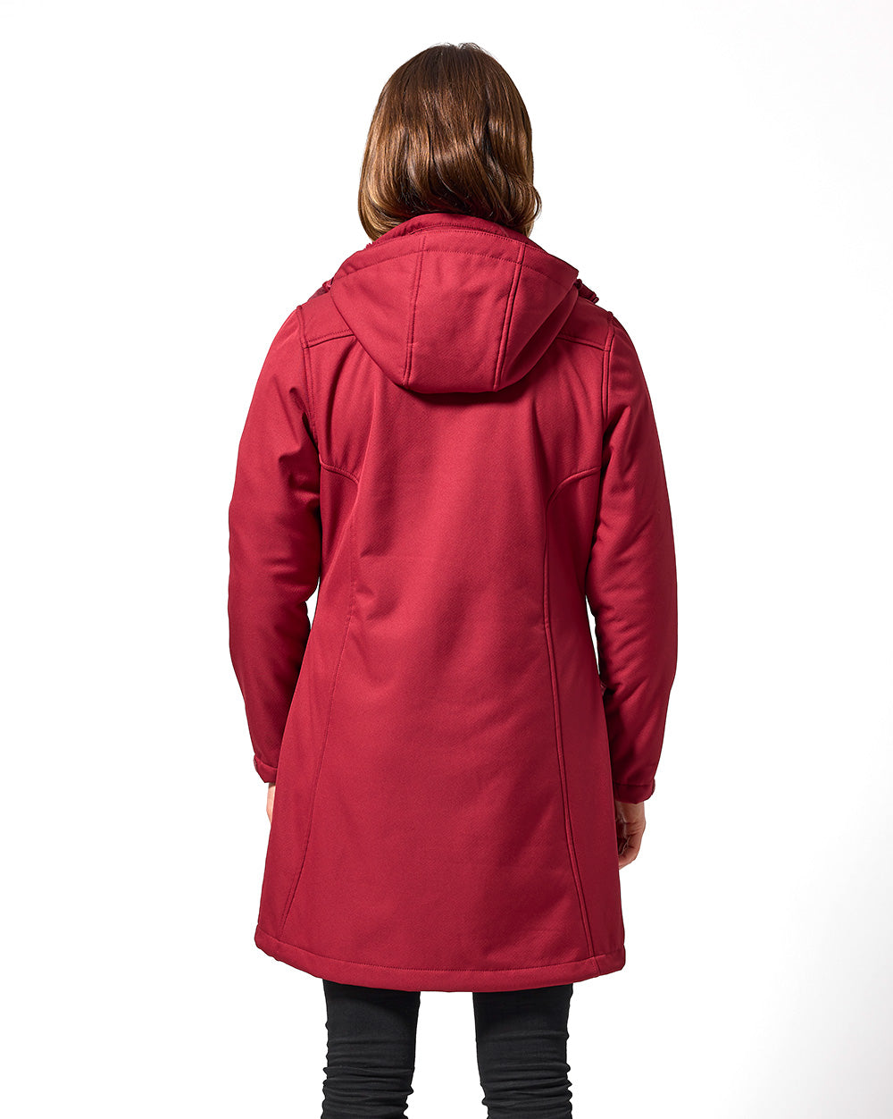 Ersa Long Softshell Coat in Earth Red