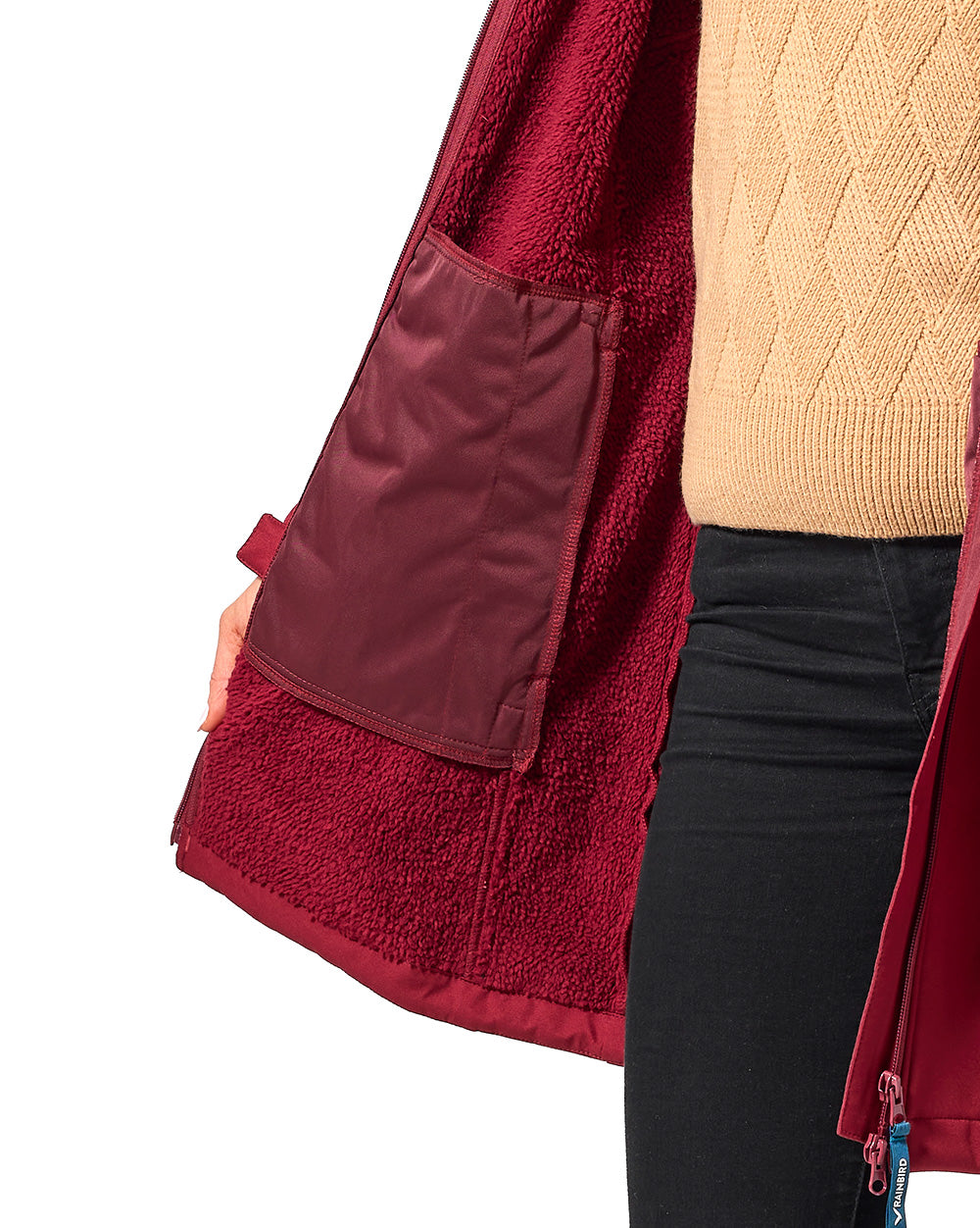 Ersa Long Softshell Coat in Earth Red