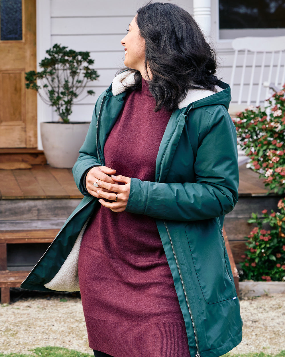 Hestia Coat in Evergreen