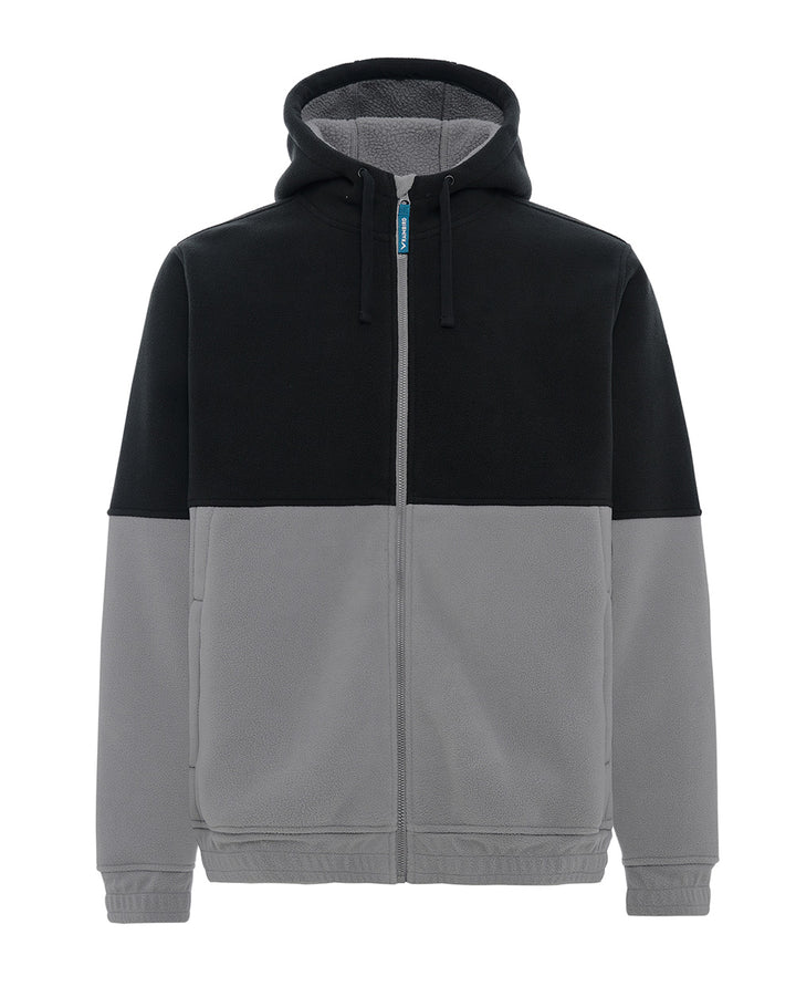 Eros Hooded Sherpa Fleece in Black