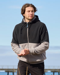 Eros Hooded Sherpa Fleece in Black