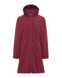 Ersa Long Softshell Coat in Earth Red