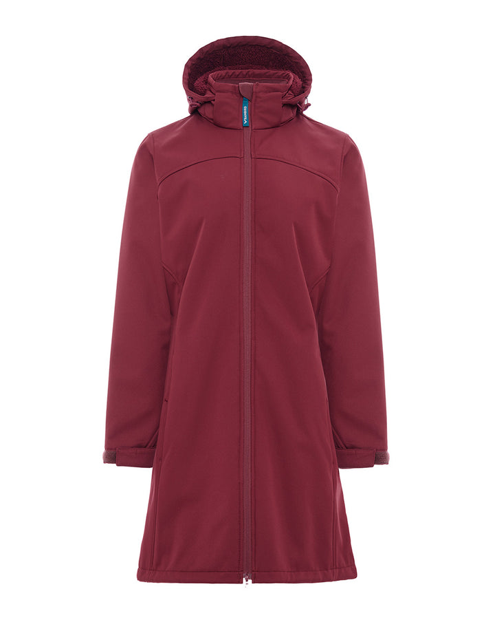 Ersa Long Softshell Coat in Earth Red