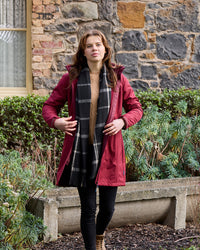 Ersa Long Softshell Coat in Earth Red