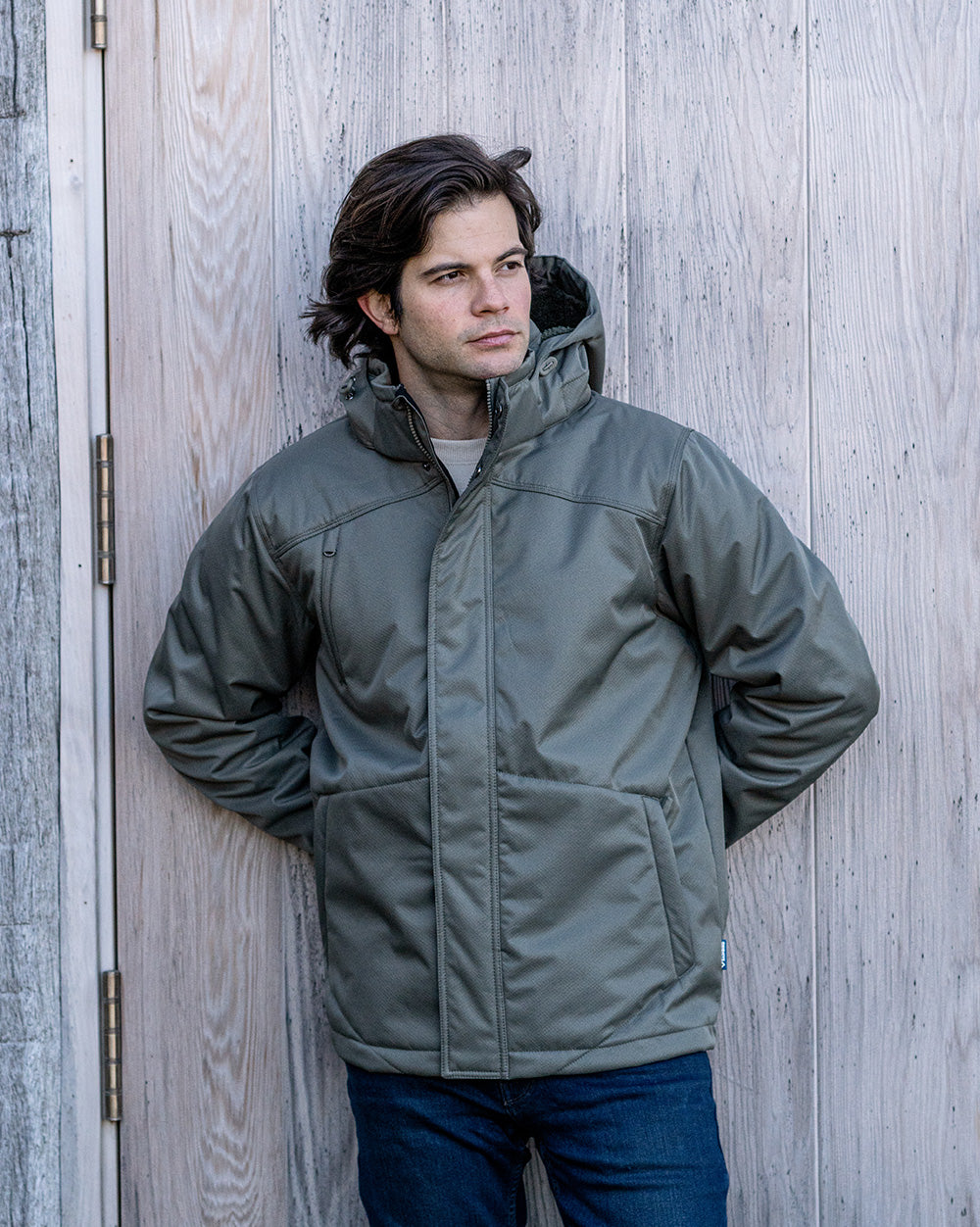 Jones Softshell Coat in Dusty Olive